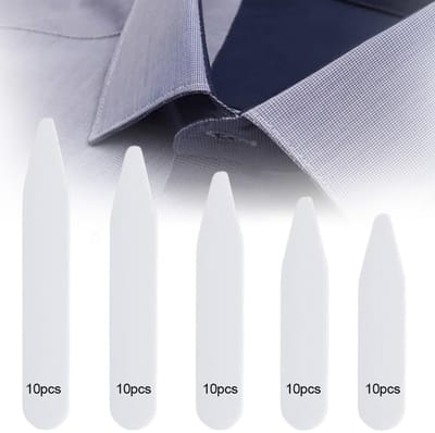 Dailygoods- Kraag 50 Stuks - Kunststof Kraagstaafjes - Herenoverhemden - Verstelbaar - Duurzaam PET - Houdt Kraag Vast