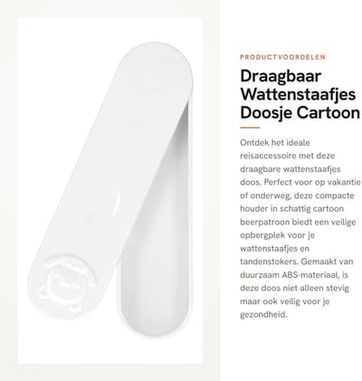 Dailygoods- Wattenstaafjeshouder Duurzaam ABS - Mini Doos met Deksel - Draagbaar - Stofdicht - Voor Tandenstokers - Schattig Ontwerp - Opbergdoos