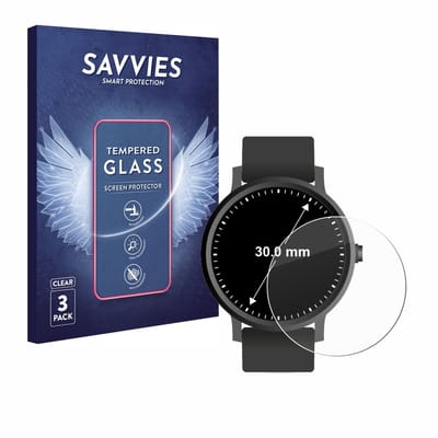 Savvies - Glas Screenprotector voor Ronde Displays (ø: 30 mm) - Gehard Beschermglas 9H 3 Stuks