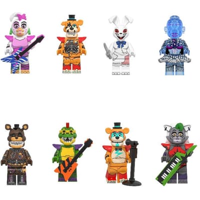Mini Briques Bonnie Ornement Blocs d'assemblage Jeux Figurine Chica Foxy Ours Freddy Fazbear Jouet Accessoires Cadeaux de Fête