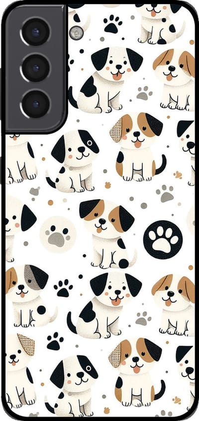 Smartphonica Telefoonhoesje voor Samsung Galaxy S21 met honden opdruk - TPU backcover case honden design geschikt voor Samsung Galaxy S21