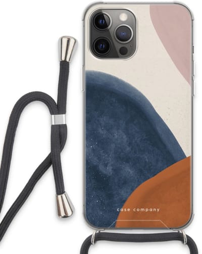 Case Company® - Hoesje met koord geschikt voor iPhone 13 Pro Max hoesje met Koord - Geo #1 - Telefoonhoesje met Zwart Koord - Bescherming aan alle Kanten en Over de Schermrand