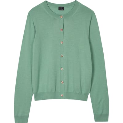 Paul Smith Knitted Cardigan Button Thru Petrol Blue Maat: L | Cardigans Outlet | Dames | Blauw