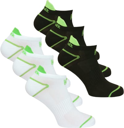 Norfolk - 6 paar - Anti Blaren Sportsokken met Demping - Eco-vriendelijke Repreve® Hardloopsokken - Sneakersokken - Enkelsokken - 3 Zwart / 3 Wit - Maat 35-38 - Caretta