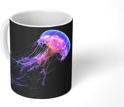 Mok - Koffiemok - Kwal - Doorzichtig - Roze - Tentakels - Mokken - 350 ML - Beker - Koffiemokken - Theemok