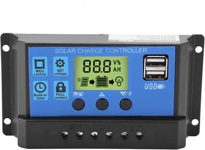 PWM Solar Laadregelaar 12V/24V met LCD Display en Dubbele USB-poort (10A, 20A, 30A)