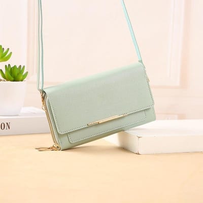 Dames Portemonnee Grote Capaciteit Multifunctionele Schoudertas Middelgrote en Lange Clutch Portemonnee Munt Portemonnee groen