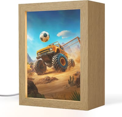 Nachtlampje 15x20 cm - Kinder lampje - Monstertruck - Voetbal - Woestijn - Tafellamp kinderkamer - Slaapkamer lamp - Bedlamp kinderen - Kinderlampje stopcontact - Wandlamp babykamer - Nachtlampjes