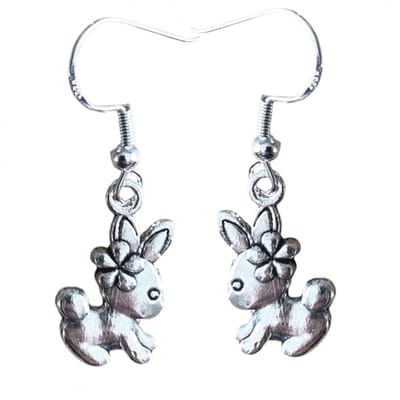 Oorbellen Konijntje- oorbelhaken zilver -Charme Bijoux