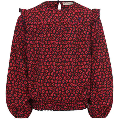 LOOXS Little Meisjes blouse - Maat 98 in de kleur rood van 98% polyester 2% spandex - 2532-7137-846