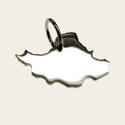Zilveren Landkaart Iran ketting hanger