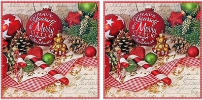 Ambiente Kerstservetten - 40x - rood - 33 x 33 cm - 3 laags - kerstsfeer - kerstdecoratie