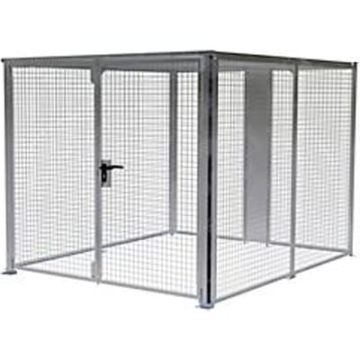 Opbergbox LBM 3000, afsluitbaar, dubbele vleugeldeur, B 3010 x H 1985 mm, voor vloermontage, modulair systeem, B 2450 x D 5885 x H 2100, thermisch verzinkt