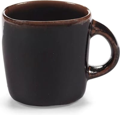 Serax Uncharted Out of Lines beker met oor 30cl zwart bruin