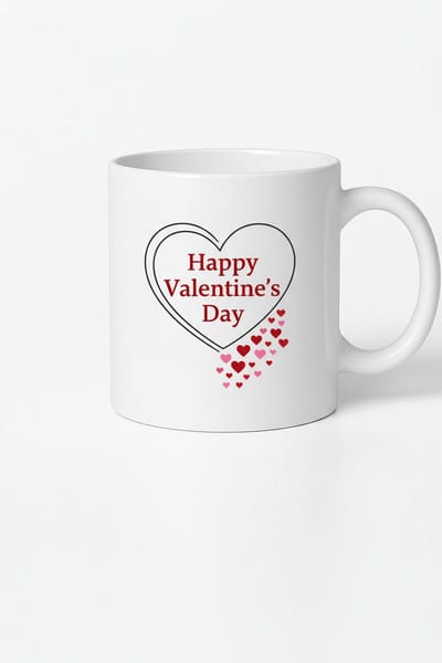 Valentijnsdag Mok 'Happy Valentine's Day' met Hartjes Design | Liefdevol Cadeau