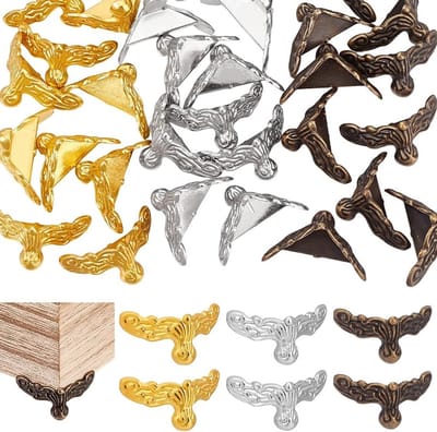 36 Stuks Houten Hoekbeschermers voor Sieradenboxen, Decoratieve Voetjes voor Kasten en Cadeauboxen, Ideaal voor Wijn- en Sieradenopslag