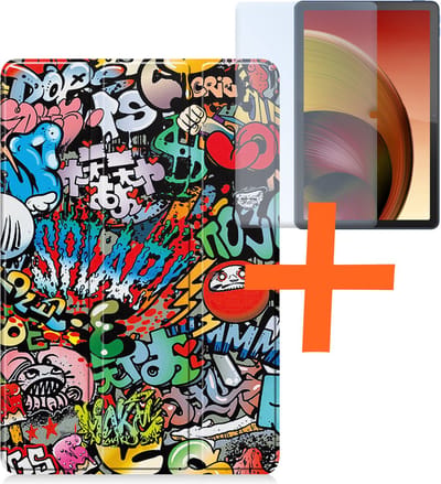 Hoesje - Geschikt voor Lenovo Tab M10 5G - Met Screenprotector - Trifold Bookcase - Hard Cover - Hardcover Book Case - Tablet Hoes - Graffity