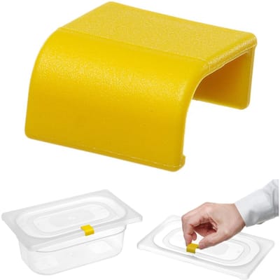 HENDI Dekselclips voor HACCP-voorraaddozen – Geel – Set van 12 stuks
