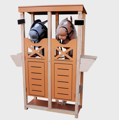 ByToiZZ Houten Stal voor Stokpaardjes 104x84x27 CM - Paardenstal - Stokpaardje Speelgoed - Hobby Horse - Stokpaard Spullen