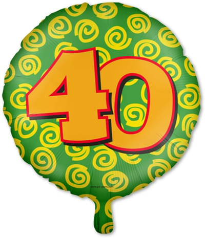 LUQ – Folie Ballon Happy Party 40 Jaar – Veelkleurig Design – Luxe Verjaardag Decor – Feest Versiering – Helium Ready