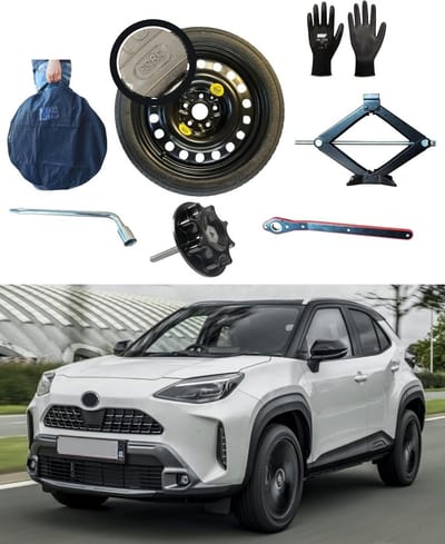 Reservewielset 18 inch - Noodwiel Set - Veilig de weg op - Compleet met krik en sleutel - 125/70R18 - Zwart