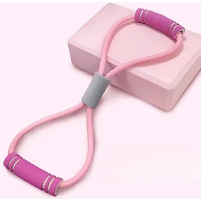 8-vormige brancard voor dames met open schouder- en rugspantouw, elastische band, huishoudelijke fitness-yogaapparatuur, 8-vormig rugtrainingshulpmiddel white