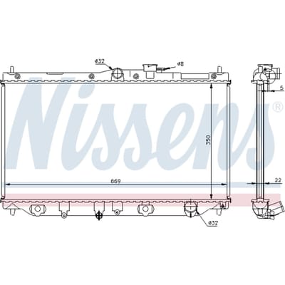 Radiator, motorkoeling NISSENS 62279A