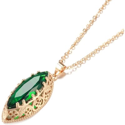 Collier Pendentif Ethnique Mariée Couleur Or Rose Bijoux Vintage Grand Losange Zircon Naturel Pendentif Fin Pour Femmes beige