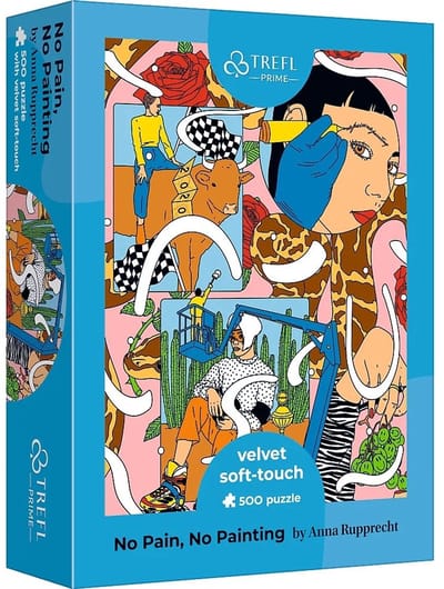Trefl Velvet Soft Touch Serie - 500-delige Legpuzzel - No Pain, No Painting - Modernistisch Kolaż - Inclusief A4 Poster