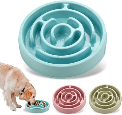 Slow Feeder – Anti-Schrokbak voor Honden & Katten – Interactief Labyrint Eetbord – Likbord – Blauw – PP Materiaal