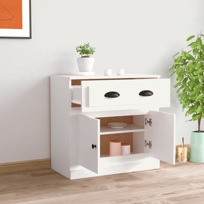 vidaXL - Dressoir - 70x35,5x67,5 - cm - bewerkt - hout - wit