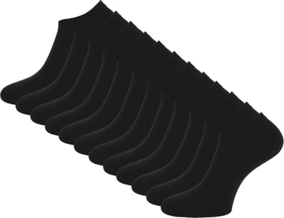 Katoenen Sneakersokken - 12 paar SQOTTON® - Enkelsokken - Naadloos - Zwart - Heren & Dames - Maat 35-38
