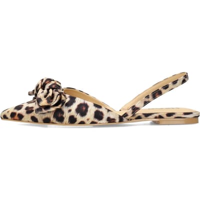 POSH by Poelman LOA - maat 37 - Dames Slingbacks - Bruin Met Dierenprint