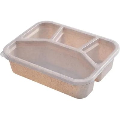 1000ML 4 Vaks Bento Box Herbruikbare Voedselbewaarcontainers met Transparante Deksels Draagbaar voor Kinderen en Volwassenen Thuis Snack Bewaren 4&1000ml&1 white