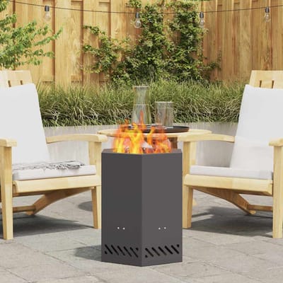 vidaXL - Rookvrije - vuurkom - Zwart - 38 - x - 38 - x - 51 - cm - weervast - staal