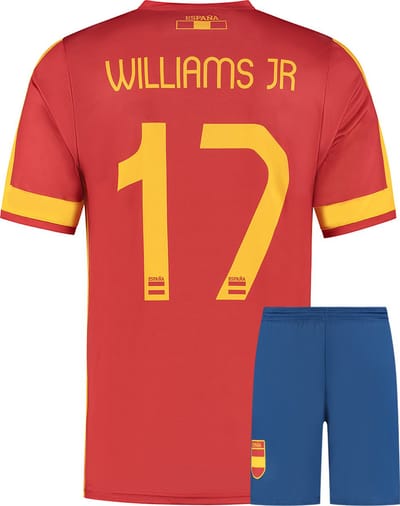 Williams Spanje Voetbaltenue - Voetbal Tenue Kinderen - Shirt en Broekje - Jongens en Meisjes - Volwassenen - Heren en Dames - Maat 116