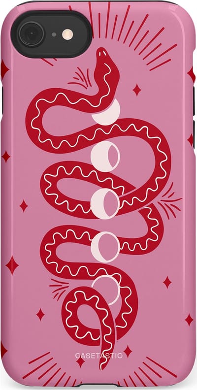 Casetastic Hoesje Geschikt voor Apple iPhone 7/8/SE - Stijlvolle Beschermende Duo-layer Case - Eclipseslang