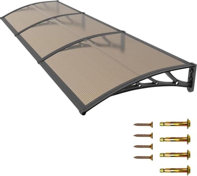 Outdoor Luifel - Regenbescherming Overkapping - Bescherming tegen Weer - Dubbelwandig Polycarbonaat - 80 x 100 cm - Transparant