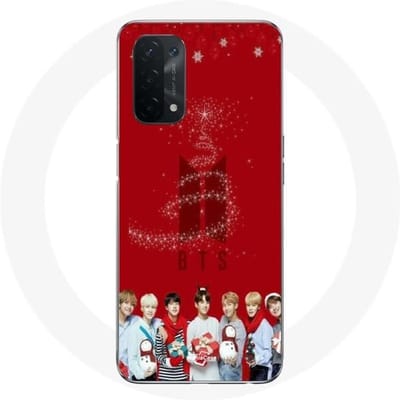 Coque pour Oppo A54 5G BTS Bangtan Garçons Fond Rouge Cadeau de Noël 2023