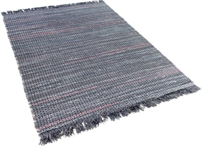 BESNI - Laagpolig vloerkleed - Donkergrijs - 140 x 200 cm - Katoen
