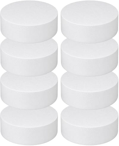 Piepschuim vormen - cirkel - 8x - D15 x 4 cm - styropor hobby / DIY vorm - basis knutselfiguren