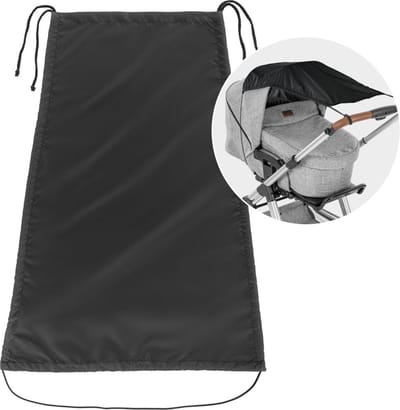 Zonnescherm kinderwagen universeel - Zonnedoek buggy - Bambino zwart
