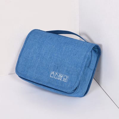Norras toilettas met haak - ophangbare toilettas - reis toilettas - kamperen toilettas - licht blauw