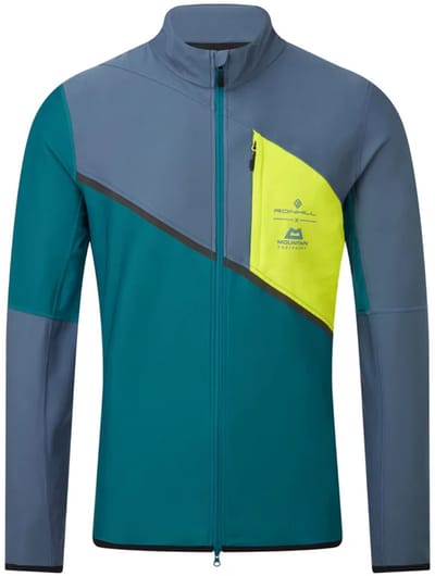 Ronhill | Men's Tech Gore-Tex Windstopper Jacket | Deep Teal/Lake/Acid | M