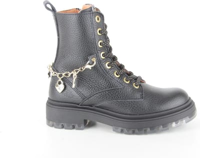 Develab 41444 Veterboots - Laarzen Met Veters - Meisjes - Zwart - Maat 39