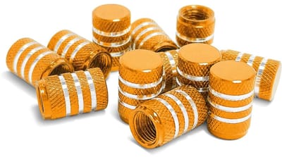 Dailygoods- Ventieldop Aluminium - Stofdicht - 12 Stuks - Geschikt voor Fiets/Auto/Motorfiets - Diameter 10 mm - Hoogte 16,5 mm - Banddop