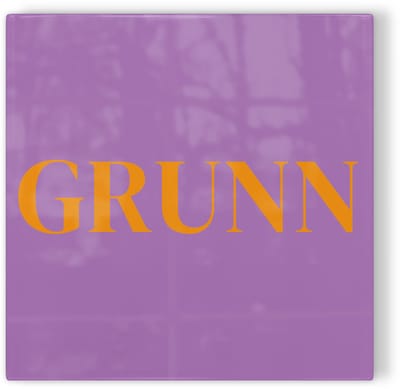Tegeltje Groningen Grunn - paars oranje - tegeltje stad - tegeltje met tekst