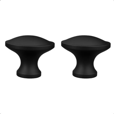 2X Meubelknop Rapid Rond Zwart Ø32mm - Knoppen voor keukenkast - deurknopjes - Meubelknoppen / Kastknoppen zwart