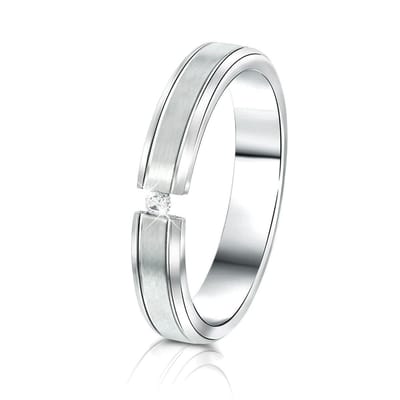 Lucardi Dames Gerecycled stalen vriendschapsring hong kong dames - Ring - Staal - Zilverkleurig - 16 / 50 mm