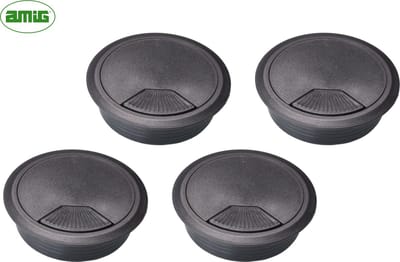 AMIG Kabeldoorvoer 60mm Zwart - 4 Stuks Verstelbare Kabeldoorvoering - Kabelmanagement voor Bureaus